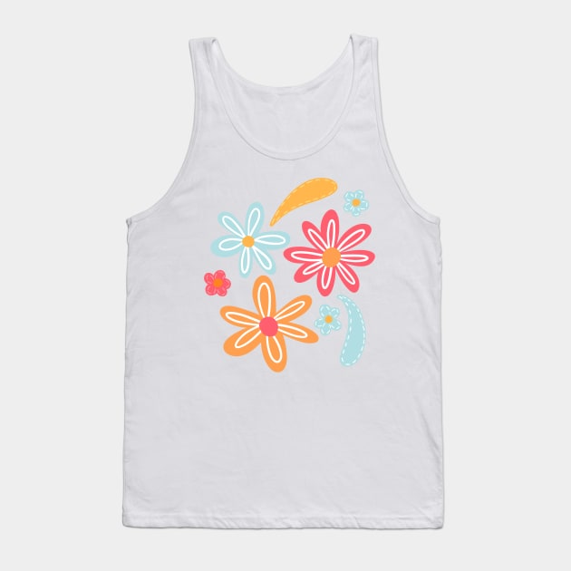 Colorful Flowers Tank Top by MutchiDesign